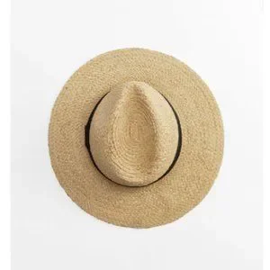 Zara | Accessories | Zara Tan Ribbon Trim Adjustable Raffia 